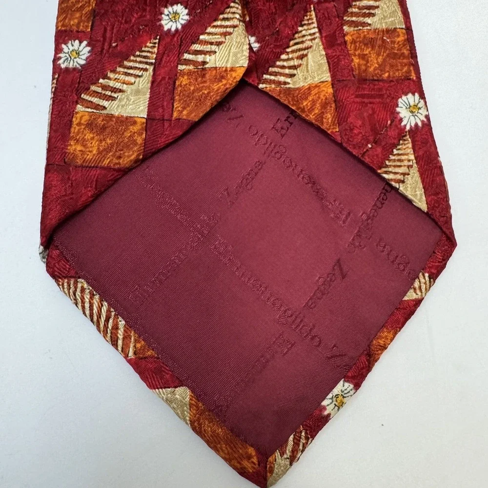 Ermenegildo Zegna-[Disegno Esclusivo]-100% Silk Tie‎ Daisy Orange Red
